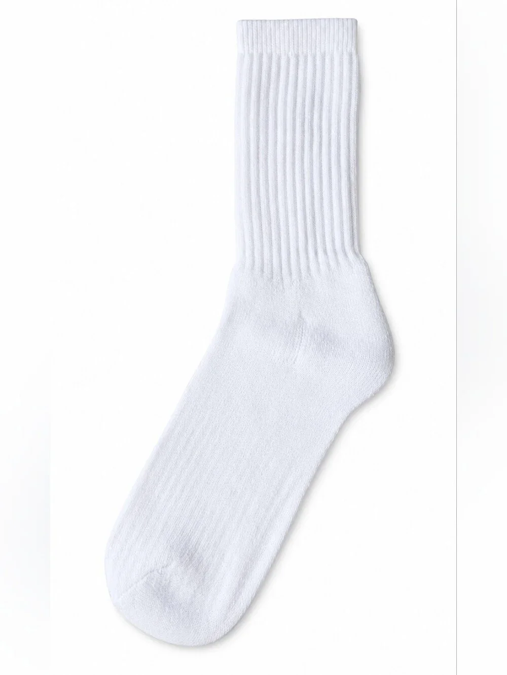 12 Pairs Men's Cotton Crew Everyday Plain Solid White Socks Size 9-11